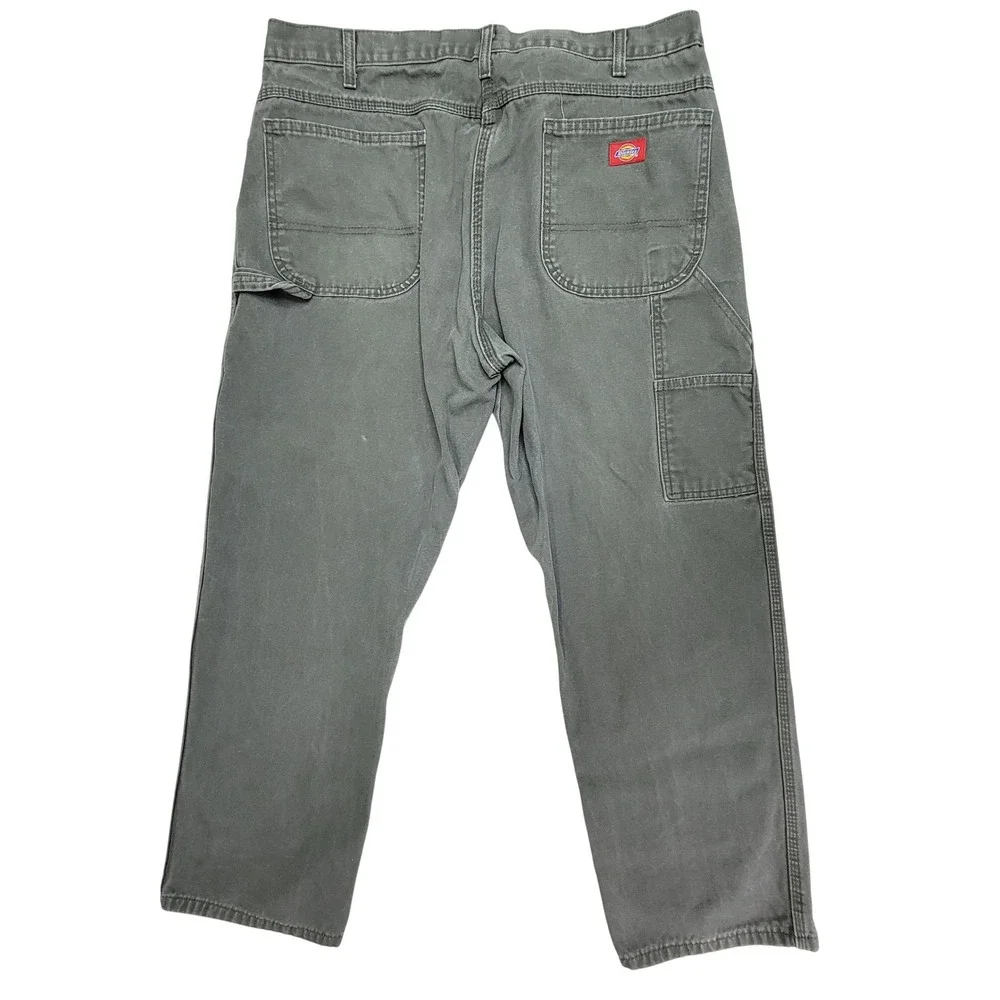 Dickies 1939RMS Relaxed Fit Carpenter Pants Mens 38x30 Olive‎ Green Duck Canvas